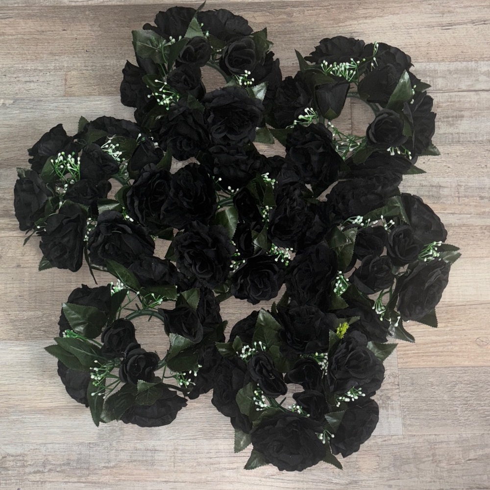 7 Black Floral Wreath Decor Center pieces